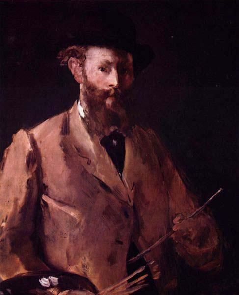Edouard Manet Self portrait with palette oil painting image